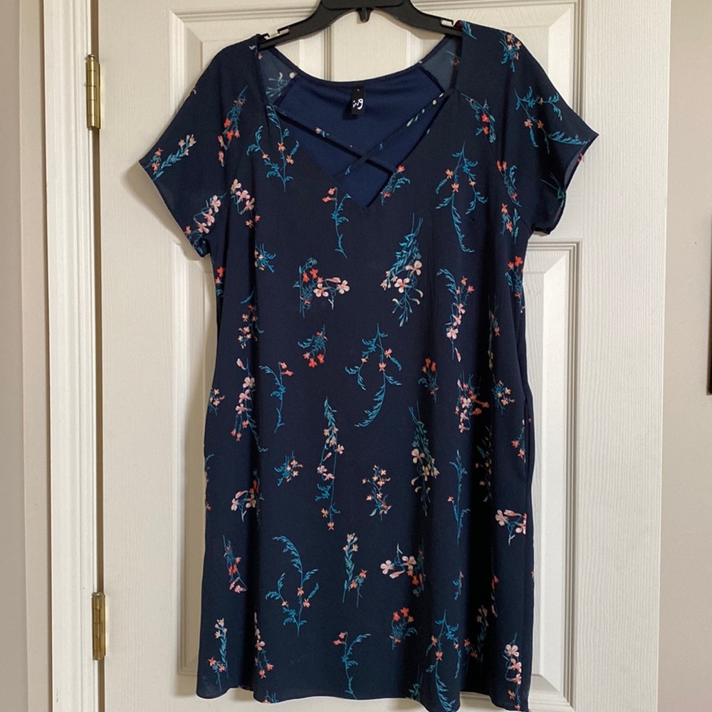 ING Navy Floral Mini Dress